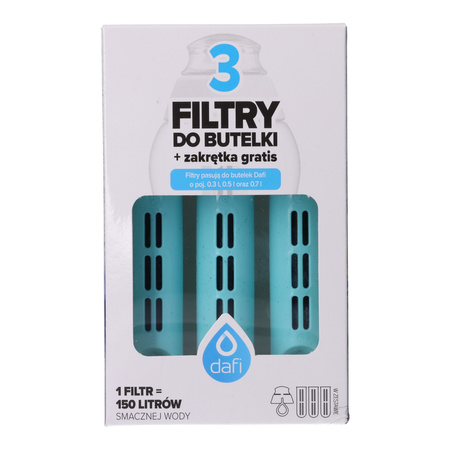 3x filtr butelkowy DAFI + pokrywa (SOFT) miętowy