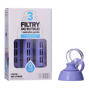 3x Filtr do butelki DAFI + zakrętka (SOFT) fioletowy