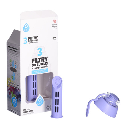 3x Filtr do butelki DAFI + zakrętka (SOFT) fioletowy