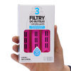 3x Filtr do butelki DAFI + zakrętka (SOFT) różowy