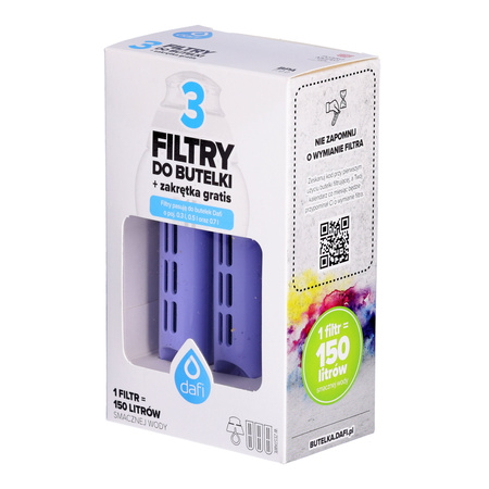 3x Filtr do butelki DAFI + zakrętka (SOFT) fioletowy